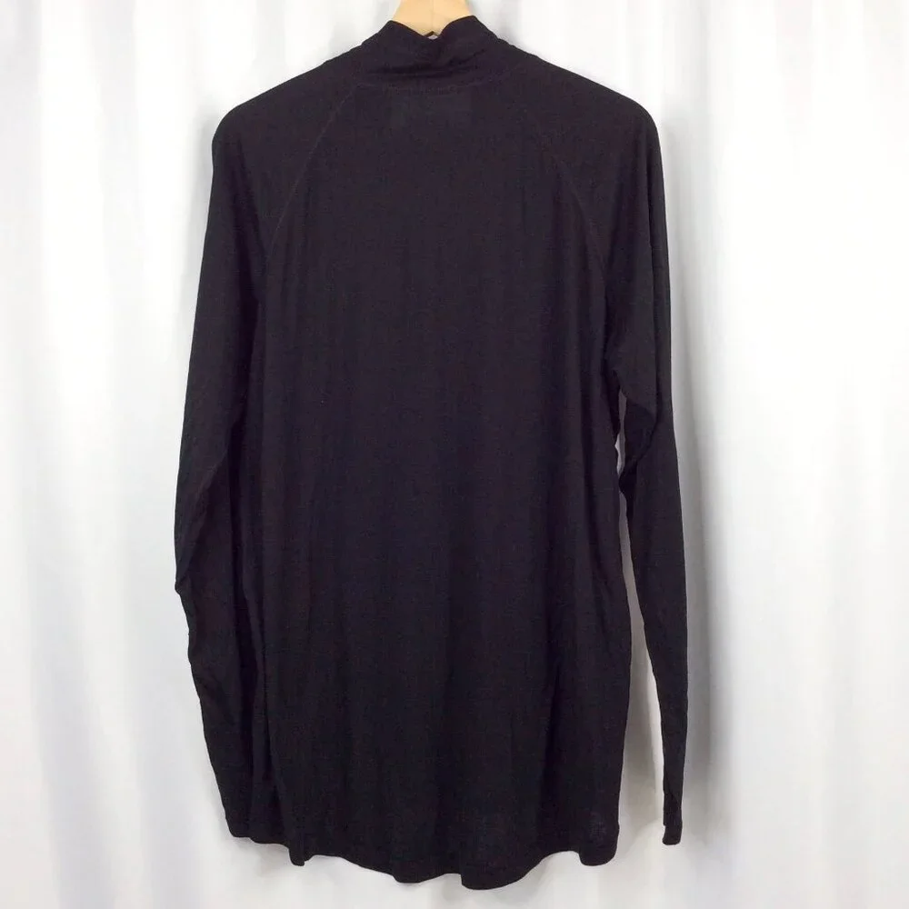 Gordini Lavawool 1/4 Zip Pullover Shirt Large Black Merino Wool Blend Base Layer